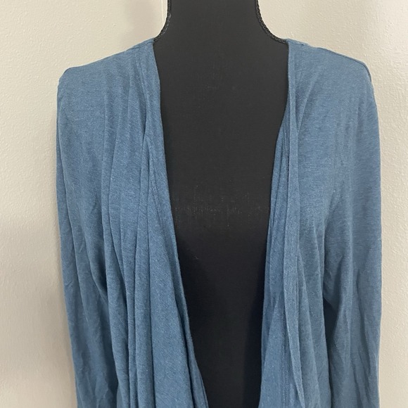 PACT ORGANIC XL Blue Open Front Waterfall Cardigan Top Lightweight Sustainable - Picture 2 of 8